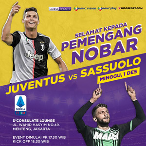 Pemenang Nonton Bareng Juventus VS Sassuolo